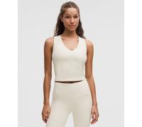 lululemon - Women's All It Takes V-Neck Tank Top Light Support, B-D Cup Ribbed Nulu - Color White - Size 6