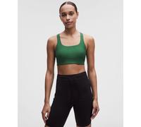 lululemon - Women's All-Time Hero Ribbed Sports Bra Medium Support, B/C Cup - Color Green - Size Large