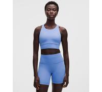 lululemon - Women's Energy High-Neck Longline Sports Bra Evolve Medium Support, B-D Cups - Color Blue - Size Large