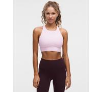 lululemon - Women's Energy High-Neck Longline Sports Bra Evolve Medium Support, B-D Cups - Color Pink - Size Large