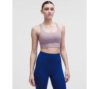 lululemon - Women's Energy Longline Sports Bra Medium Support, B-D Cups Evolve - Color Purple/Pastel - Size Large