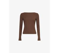 Lululemon Womens Lululemon Scoop-Back Stretch-Rib Yoga Top Walnut Crunch XS