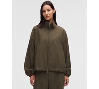 lululemon - Women's LuluLinen Funnel-Neck Jacket - Color Brown/Green - Size Large