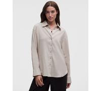 lululemon - Women's LuluLinen Relaxed-Fit Long-Sleeve Button Up - Color Khaki - Size Large