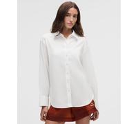 lululemon - Women's LuluLinen Relaxed-Fit Long-Sleeve Button Up - Color White - Size Large