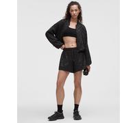 lululemon - Women's Monogram Satin High-Rise Track Shorts - 4" - Color Black - Size XL