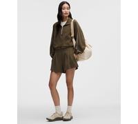 lululemon - Women's Seersucker High-Rise Pleated Shorts - 3.5" - Color Brown Green - Size Small