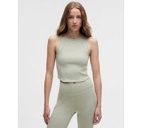lululemon - Women's Softy Suedey Crewneck Cropped Tank Top - Color Green/White/Pastel - Size 16