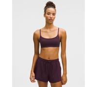 lululemon - Women's Wunder Train Strappy Racer Sports Bra Light Support, A/B Cup - Color Black/Purple - Size 14