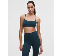 lululemon - Women's Wunder Train Strappy Racer Sports Bra Light Support, A/B Cup - Color Blue/Grey - Size 8
