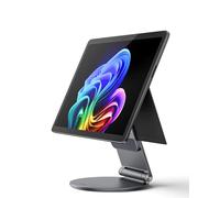 LULULOOK 360° Rotating Stand for Microsoft Surface Pro 7/8/9/10 & Go 2/3/4, Aluminum Alloy Foldable Tablet Holder, Portable Desktop & Travel Riser, Gray