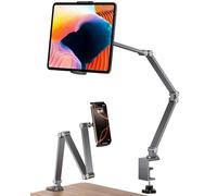 LULULOOK Tablet Stand for iPad Samsung Galaxy Tab, 360° Aluminum Alloy Adjustable Arm Mount for iPad Pro13/12.9/11'' Air Mini, Samsung Galaxy Tab S9/FE/A9/S6, Drawing Tablets Portable Monitor 7-15.6''
