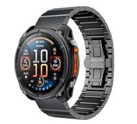 LULULOOK Titanium Band for Garmin Fenix 8 51mm/7X/6X/5X Plus, 26mm Titanium Metal Repalcement Band for Garmin Enduro 3, DLC Coating and Butterfly Clasp,Black