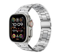 LULULOOK Watch Strap for Apple Watch Band 49mm 45mm 44mm 42mm for Women Men, Stainless Steel Band for Apple Watch Ultra/Ultra2 Series 10 9 SE2 8 7 6 5 4 3 2 1 SE - No Tool Needed, Silver