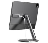 LULULOOK Wireless Charging Magnetic Stand Only for iPad Pro 11 inch M4(2024),360°Adjustable Desk Stand Foldable Aluminium Tablet Stand for iPad Pro 11" M4(1M USB C Cable Included)