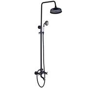 LULUMAIC Bathroom 8" Shower Faucet Set Black Bronze Bathroom Shower Faucet Wall Mounted Dual Handle Tub Spout Shower Mixer Taps