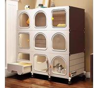 LULUMAIC Cat Cage Indoor, Cat Enclosure, Cat Cage Crate, Pull-out cat litter box with litter box, portable, easy to assemble, for 1-2 Cats, Ferret, Chinchilla, Rabbit, Small Animals