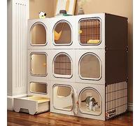 LULUMAIC Cat Cage Indoor, Cat Enclosure, Cat Cage Crate, Pull-out cat litter box with litter box, portable, easy to assemble, for 1-2 Cats, Ferret, Chinchilla, Rabbit, Small Animals