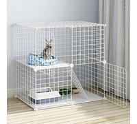LULUMAIC Cat Fence Indoor Removable DIY Metal Cat Cage Ferret Cage Dog Cage Cat Fence Cat Carrier Outdoor RV, Camping Cat Fence Cat Tree Suitable For 1-2 Cats Balcony