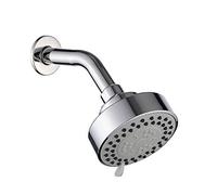 LULUMAIC Handheld Showers, ABS High Pressure Rain Shower Head - Brushed Chrome Finish - 3.7 Inch Fixed Shower Heads with 3 Speed ??Settings and Eleven Cleaning Nozzles and Anti-Clog Jet Nozzles