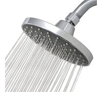 LULUMAIC Handheld Showers, High Pressure Shower Head - 6" - Luxury Brushed Chrome Shower Heads - with Adjustable Swivel Function - for Low Flow Shower Head - for Gentle