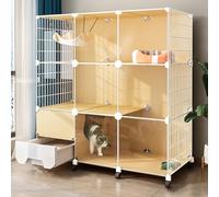 LULUMAIC Indoor Cat Enclosure, Cat Kennel Cat Playpen For Indoor Cats, Pet Cage Diy Cat Enclosures Large Playpen Detachable Metal Wire Large Exercise Place Ideal for 1-2 Cats,112 * 47 * 112cm