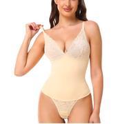 LULUMAIC Women's Reductoras Compression Body Full Bodysuit Open Crotch Hooks Girdle Shapewear