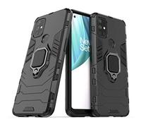 LuluMain Compatible with 1+Nord N10 Case, Metal Ring Grip Kickstand Shockproof Hard Bumper (Works with Magnetic Car Mount) Dual Layer Rugged Cover for OnePlus Nord N10 5G (Black)