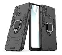 LuluMain Compatible with 1+Nord N100 Case, Metal Ring Grip Kickstand Shockproof Hard Bumper (Works with Magnetic Car Mount) Dual Layer Rugged Cover for OnePlus Nord N100 (Black)