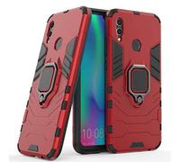 LuluMain Compatible with Huawei P Smart (2019), Honor 10 Lite Case, Metal Ring Grip Kickstand Shockproof Hard Bumper (Works with Magnetic Car Mount) Dual Layer Rugged Cover (Red)