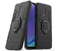 LuluMain Compatible with OnePlus 7, OnePlus 6T Case, Metal Ring Grip Kickstand Shockproof Hard Bumper Shell (Works with Magnetic Car Mount) Dual Layer Rugged Cover for OnePlus7, OnePlus 6T (Black)
