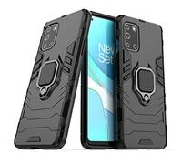 LuluMain Compatible with OnePlus8T Case, Metal Ring Grip Kickstand Shockproof Hard Bumper (Works with Magnetic Car Mount) Dual Layer Rugged Cover for OnePlus 8T (Black)