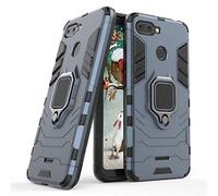 LuluMain Compatible with Redmi 6 Case, Metal Ring Grip Kickstand Shockproof Hard Bumper (Works with Magnetic Car Mount) Dual Layer Rugged Cover for Xiaomi Redmi6 (Navy Blue)