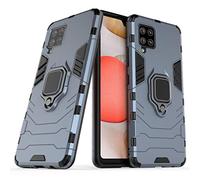 LuluMain Compatible with Samsung Galaxy A42 5G Case, Metal Ring Grip Kickstand Shockproof Hard Bumper (Works with Magnetic Car Mount) Dual Layer Rugged Cover (Navy Blue)