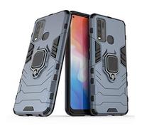 LuluMain Compatible with VIVO Y50 Case, Metal Ring Grip Kickstand Shockproof Hard Bumper (Works with Magnetic Car Mount) Dual Layer Rugged Cover (Navy Blue)