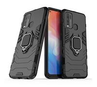 LuluMain Compatible with VIVO Y50 Case, Metal Ring Grip Kickstand Shockproof Hard Bumper (Works with Magnetic Car Mount) Dual Layer Rugged Cover (Black)