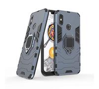 LuluMain Compatible with Xiaomi Mi 8 Case, Ring Holder Car Phone Magnetic Ring 360 Protective Case for Xiaomi Mi8 (Navy Blue)