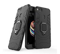 LuluMain Compatible with Xiaomi Mi A1 Case, Metal Ring Grip Kickstand Shockproof Hard Bumper (Works with Magnetic Car Mount) Dual Layer Rugged Cover for Xiaomi Mi A1, Mi 5X (Black)
