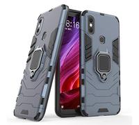 LuluMain Compatible with Xiaomi Mi A2 Case, Metal Ring Grip Kickstand Shockproof Hard Bumper (Works with Magnetic Car Mount) Dual Layer Rugged Cover for Xiaomi Mi A2, Mi 6X (Navy Blue)