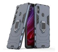 LuluMain Compatible with Xiaomi Mi Max 3 Case, Metal Ring Grip Kickstand Shockproof Hard Bumper (Works with Magnetic Car Mount) Dual Layer Rugged Cover for Xiaomi Mi Max3 (Navy Blue)