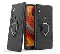 LuluMain Compatible with Xiaomi Mi Mix 2S Case, Metal Ring Grip Kickstand Shockproof Hard Bumper Shell (Works with Magnetic Car Mount) Dual Layer Rugged Cover for Xiaomi Mi Mix 2S (Black)