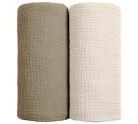 lulumoon Baby Swaddle Blankets - Cotton Swaddle Blanket Soft Receiving Blanket for Baby Neutral 2Pack (Olivia)