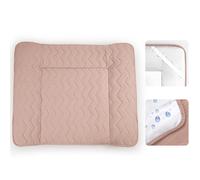 lulumoon Changing Mat Cover for Changing Mat 75 x 85 cm: Muslin Cotton with High Absorbency - Leak-proof Waterproof Back - Washable Changing Mat for Baby