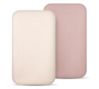lulumoon Muslin Bassinet Sheets for Baby: Soft Bedside Sleeper Bassinet Fitted Sheets for Boys and Girls（Sand+Cream）