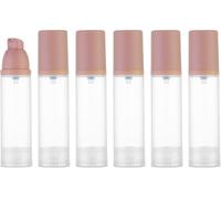Lulupack 1.7oz Airless Pump Bottle - Mini Travel Foundation Bottle for Moisturiser - Small Makeup Skincare Container for Toiletry - Empty Cream Vacuum Pump Dispenser for Cosmetic 50ml 6PCS Pink