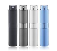 Lulupack 8ml Perfume Atomizer, Cologne Travel Spray Bottle, Refillable Portable Sprayer(4pcs, Black and Blue Series)