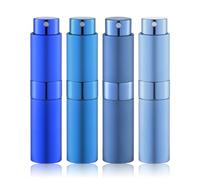 Lulupack 8ml Perfume Atomizer, Cologne Travel Spray Bottle, Refillable Portable Sprayer(4pcs, Blue Series)