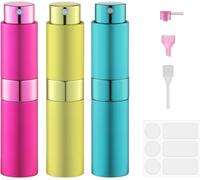 Lulupack Travel Perfume Atomiser Refillable - Mini Perfume Refill Spray Bottles for Aftershave - Small Travel Size Portable Fragrance Bottle - Empty Cologne Filler Atomiser for Man 8ml 3PCS Yellow