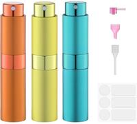 Lulupack Travel Perfume Atomiser Refillable - Mini Perfume Refill Spray Bottles for Aftershave - Small Travel Size Portable Fragrance Bottle - Empty Cologne Filler Atomiser for Man 8ml 3PCS Orange