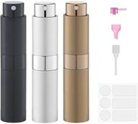 Lulupack Travel Perfume Atomiser Refillable - Mini Perfume Refill Spray Bottles for Aftershave - Small Travel Size Portable Fragrance Bottle - Empty Cologne Filler Atomiser for Man 8ml 3PCS Brown